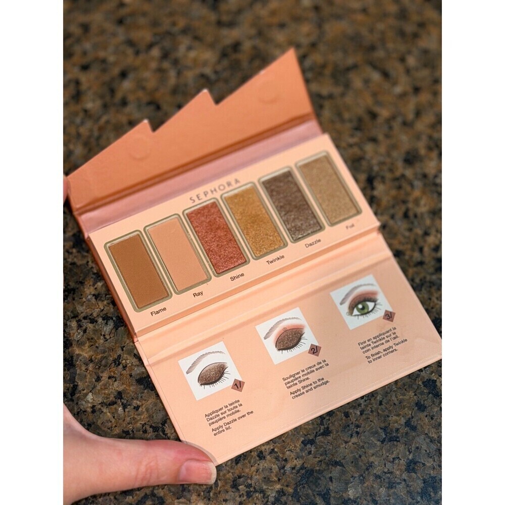 Sephora Flash Sequins 6 Eyeshadow Palette Flame Ray Shine Twinkle Dazzle Foil
